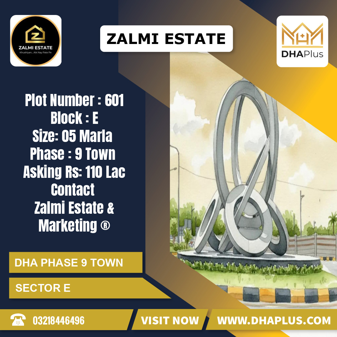 5 Marla Residential Plot for Sale in Sector E, DHA Phase 9 Town, Lahore - (BP-50916)
