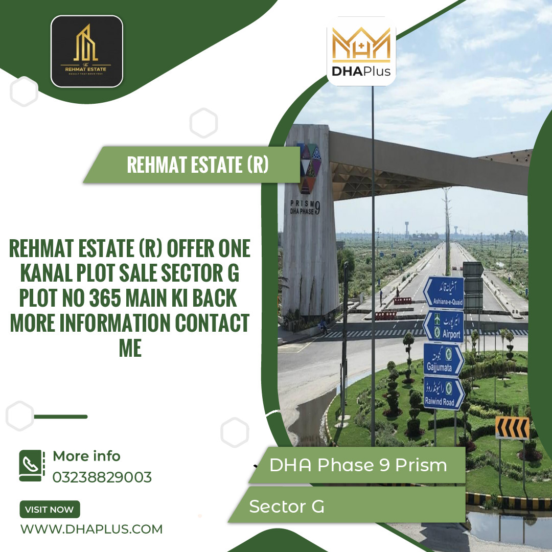 1 Kanal Residential Plot for Sale in Sector G, DHA Phase 9 Prism, Lahore - (BP-50941)