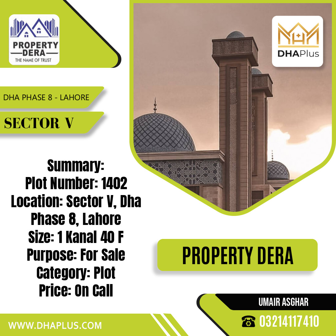 1 Kanal Residential Plot for Sale in Sector V, DHA Phase 8, Lahore - (BP-50951)
