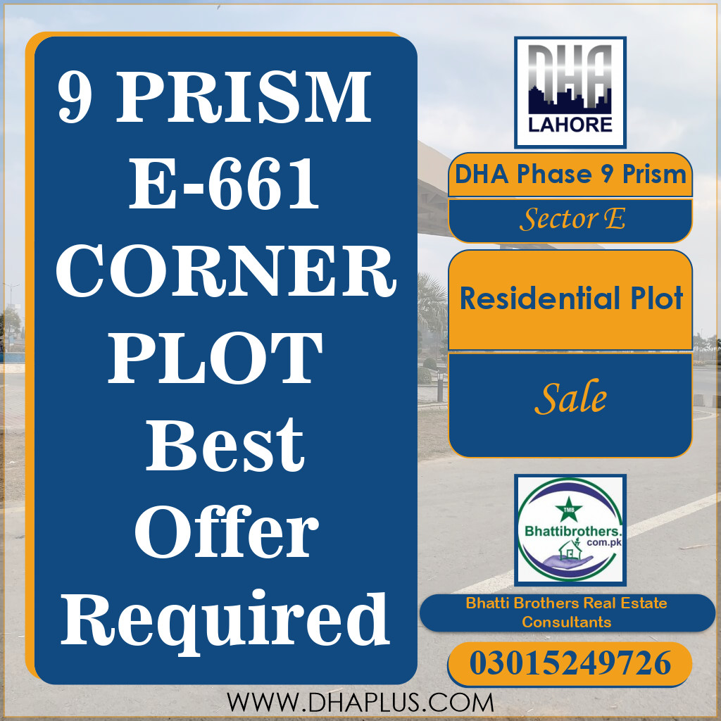 1 Kanal Residential Plot for Sale in Sector E, DHA Phase 9 Prism, Lahore - (BP-51027)