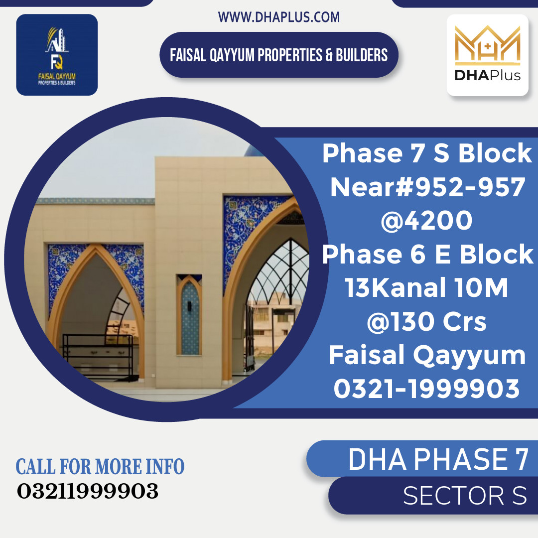 6 Kanal Residential Plot for Sale in Sector S, DHA Phase 7, Lahore - (BP-51059)