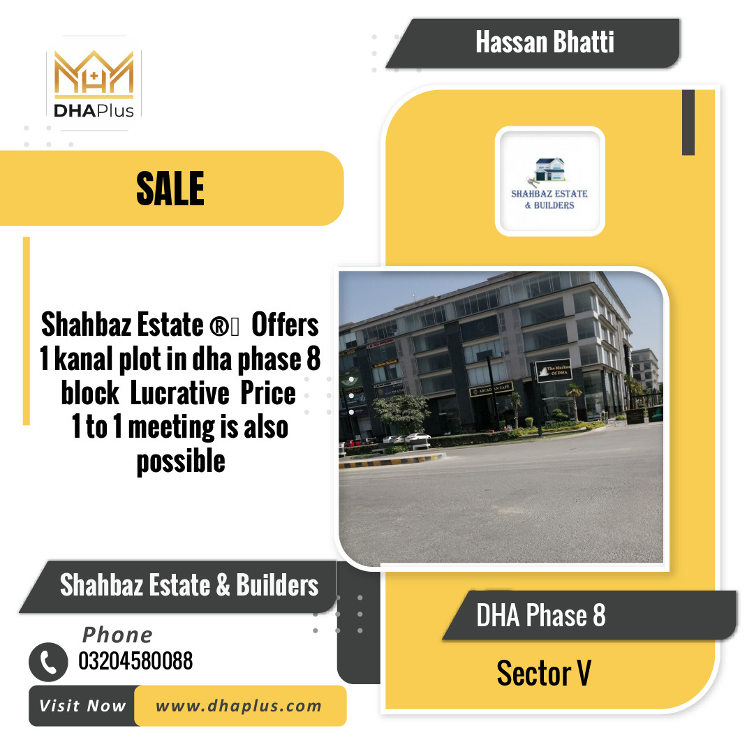 1 Kanal Residential Plot for Sale in Sector V, DHA Phase 8, Lahore - (BP-51128)