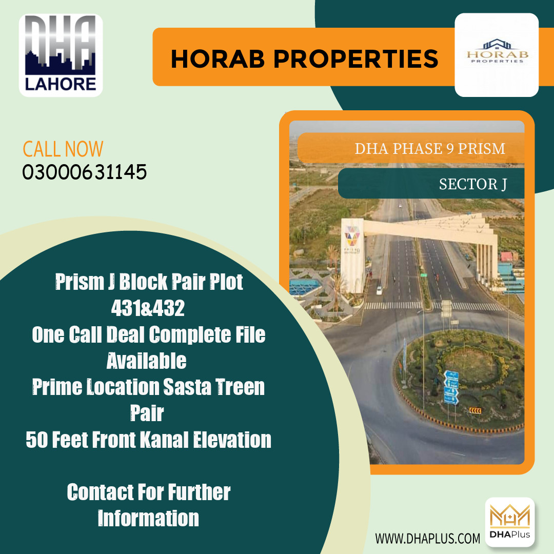 10 Marla Residential Plot for Sale in Sector J, DHA Phase 9 Prism, Lahore - (BP-51148)
