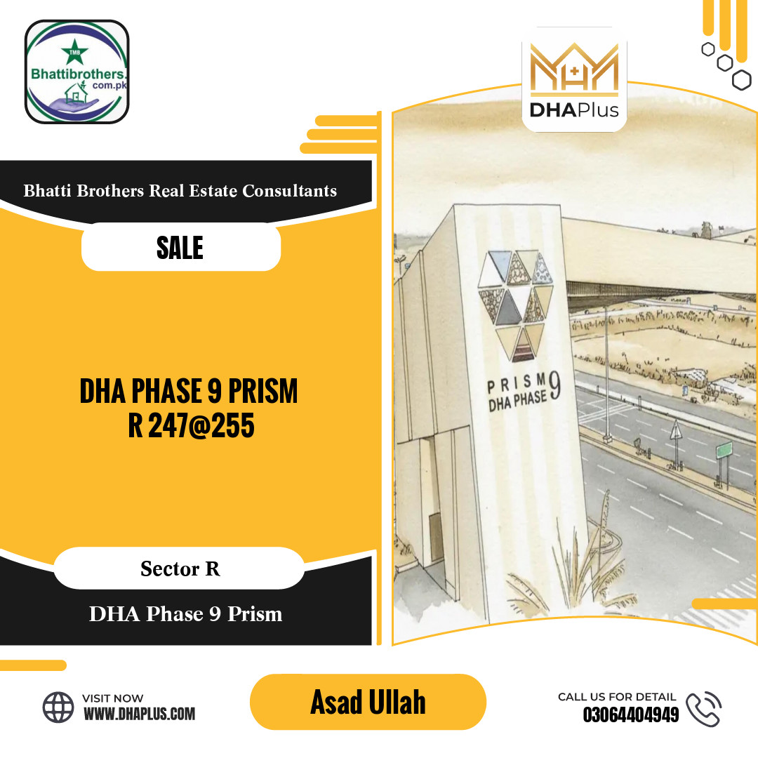 1 Kanal Residential Plot for Sale in Sector R, DHA Phase 9 Prism, Lahore - (BP-51150)