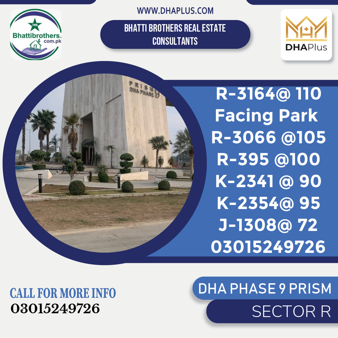 5 Marla Residential Plot for Sale in Sector R, DHA Phase 9 Prism, Lahore - (BP-51151)