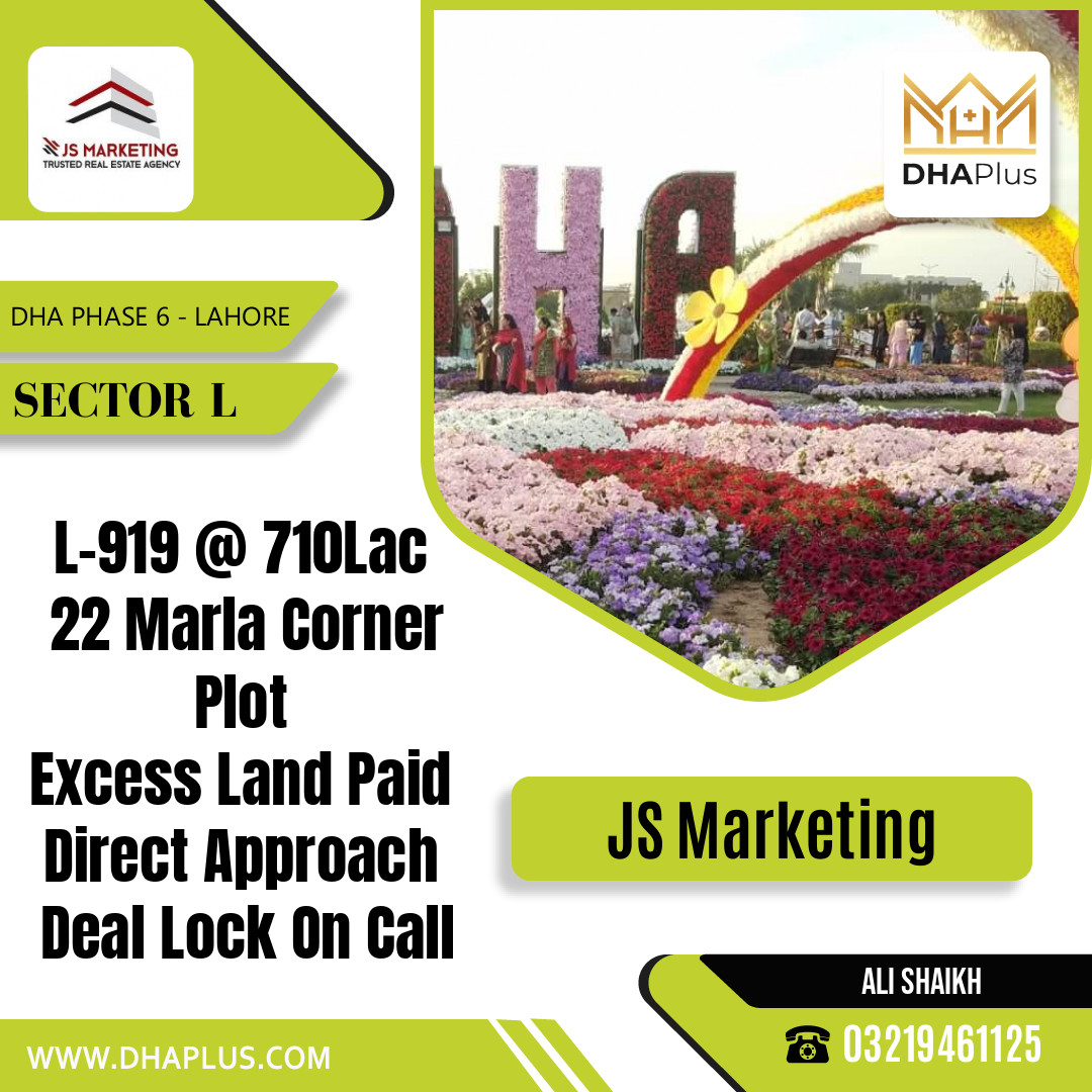 22 Marla Residential Plot for Sale in Sector L, DHA Phase 6, Lahore - (BP-51183)