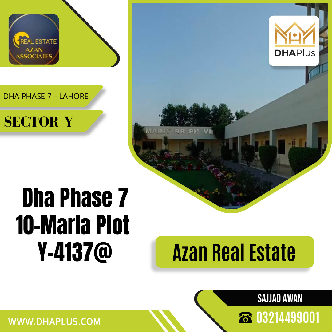 10 Marla Residential Plot for Sale in Sector Y, DHA Phase 7, Lahore - (BP-51230)