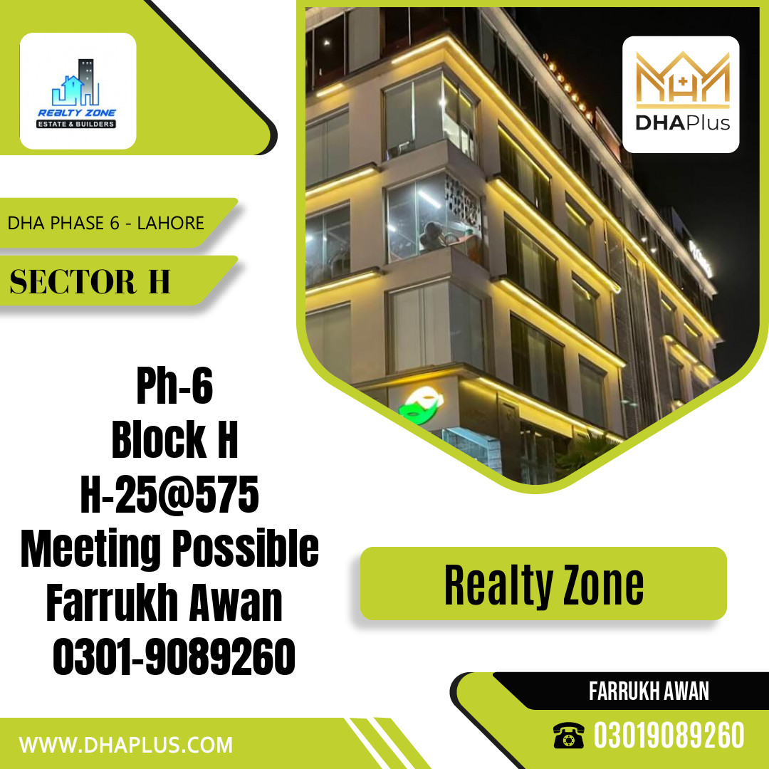 25 Marla Residential Plot for Sale in Sector H, DHA Phase 6, Lahore - (BP-51247)