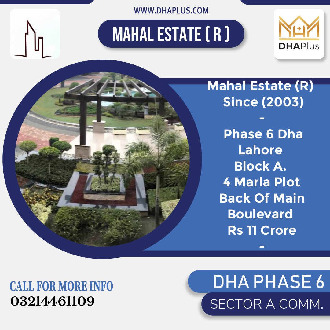 4 Marla Commercial Plot for Sale in Sector A Commercial, DHA Phase 6, Lahore - (BP-51284)
