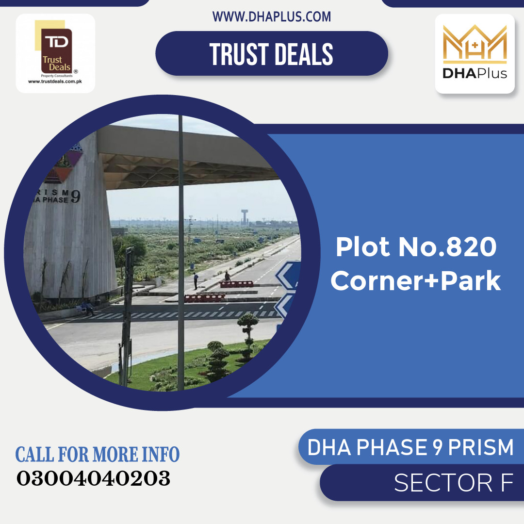1 Kanal Residential Plot for Sale in Sector F, DHA Phase 9 Prism, Lahore - (BP-51369)