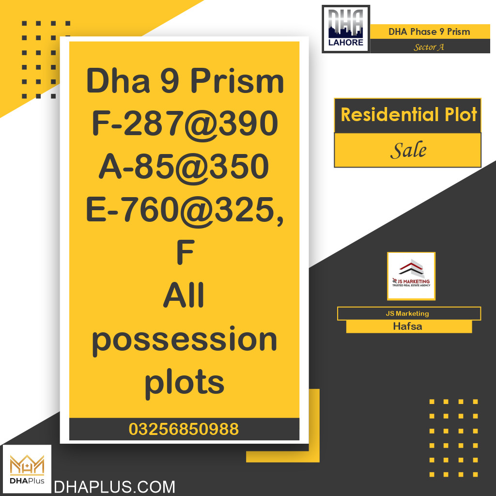1 Kanal Residential Plot for Sale in Sector A, DHA Phase 9 Prism, Lahore - (BP-51372)