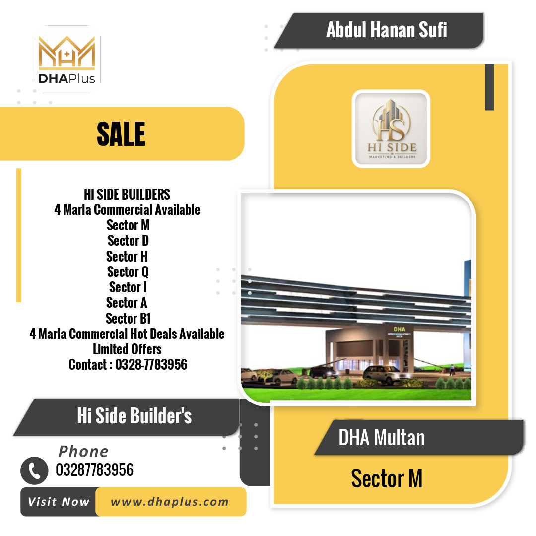 2 Marla Commercial Plot for Sale in Sector M, DHA Multan, Multan - (BP-51538)