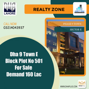 10 Marla Residential Plot for Sale in Sector E -  Phase 9 Town, Lahore - (DP-36469)