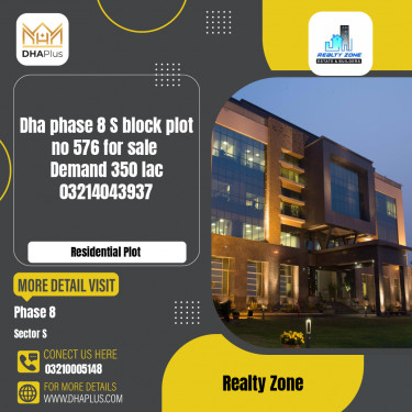 1 Kanal Residential Plot for Sale in Sector S -  Phase 8, Lahore - (DP-36670)