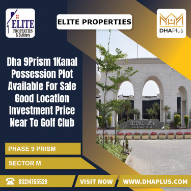 20 Marla Residential Plot for Sale in Sector M -  Phase 9 Prism, Lahore - (DP-36841)