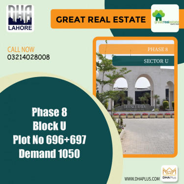 2 Kanal Residential Plot for Sale in Sector U -  Phase 8, Lahore - (DP-36898)
