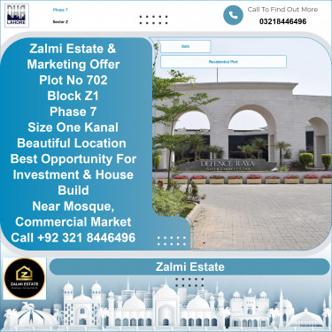 20 Marla Residential Plot for Sale in Sector Z -  Phase 7, Lahore - (DP-36905)
