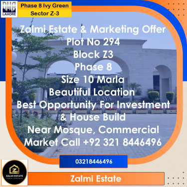 10 Marla Residential Plot for Sale in Sector Z-3 -  Phase 8 Ivy Green, Lahore - (DP-36910)