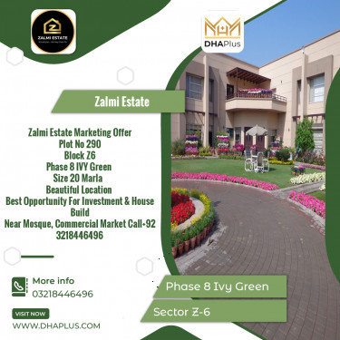 20 Marla Residential Plot for Sale in Sector Z-6 -  Phase 8 Ivy Green, Lahore - (DP-36936)