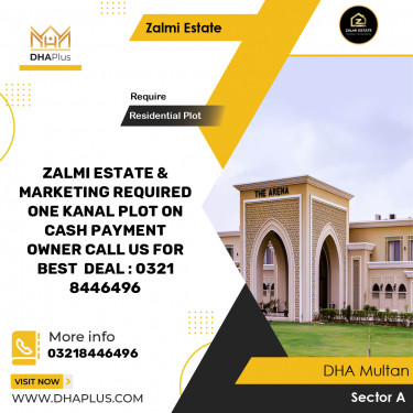 20 Marla Required Residential Plot in Sector A -  DHA Multan, Multan - (DP-36967)