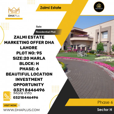 1 Kanal Residential Plot for Sale in Sector H -  Phase 6, Lahore - (DP-36999)