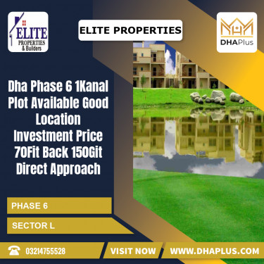 1 Kanal Residential Plot for Sale in Sector L -  Phase 6, Lahore - (DP-37045)