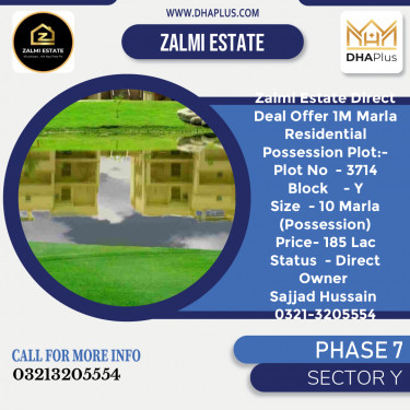 10 Marla Residential Plot for Sale in Sector Y -  Phase 7, Lahore - (DP-37080)