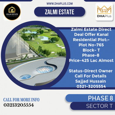 1 Kanal Residential Plot for Sale in Sector T -  Phase 8, Lahore - (DP-37104)