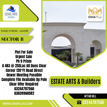 1 Kanal Residential Plot for Sale in Sector B -  Phase 9 Prism, Lahore - (DP-37108)