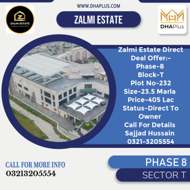 1 Kanal Residential Plot for Sale in Sector T -  Phase 8, Lahore - (DP-37111)
