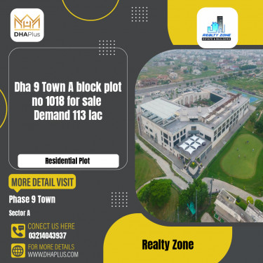 5 Marla Residential Plot for Sale in Sector A -  Phase 9 Town, Lahore - (DP-37131)