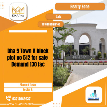 5 Marla Residential Plot for Sale in Sector A -  Phase 9 Town, Lahore - (DP-37132)