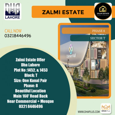 2 Kanal Residential Plot for Sale in Sector T -  Phase 8, Lahore - (DP-37134)