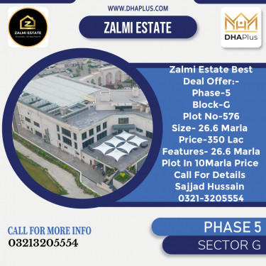 26.6 Marla Residential Plot for Sale in Sector G -  Phase 5, Lahore - (DP-37138)