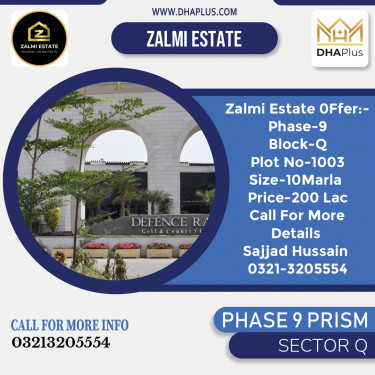 10 Marla Residential Plot for Sale in Sector Q -  Phase 9 Prism, Lahore - (DP-37140)