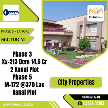 1 Kanal Residential Plot for Sale in Sector M -  Phase 5, Lahore - (DP-37170)
