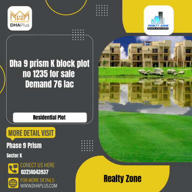 5 Marla Residential Plot for Sale in Sector K -  Phase 9 Prism, Lahore - (DP-37192)