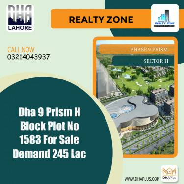 1 Kanal Residential Plot for Sale in Sector H -  Phase 9 Prism, Lahore - (DP-37280)
