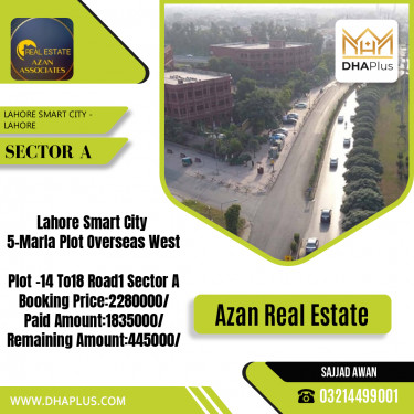 5 Marla Residential Plot for Sale in Sector A -  Lahore Smart City, Lahore - (DP-37295)