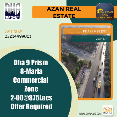 8 Marla Residential Plot for Sale in Commercial Zone 2 -  Phase 9 Prism, Lahore - (DP-37311)