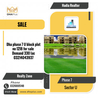 1 Kanal Residential Plot for Sale in Sector U -  Phase 7, Lahore - (DP-37327)