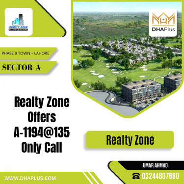5 Marla Residential Plot for Sale in Sector A -  Phase 9 Town, Lahore - (DP-37365)