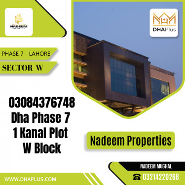 20 Marla Residential Plot for Sale in Sector W -  Phase 7, Lahore - (DP-37368)