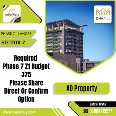 1 Kanal Required Residential Plot in Sector Z -  Phase 7, Lahore - (DP-37380)