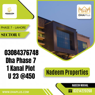20 Marla Residential Plot for Sale in Sector U -  Phase 7, Lahore - (DP-37384)