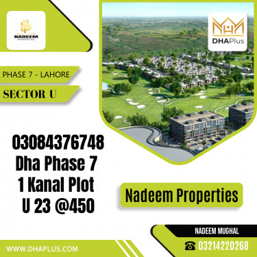 20 Marla Residential Plot for Sale in Sector U -  Phase 7, Lahore - (DP-37387)