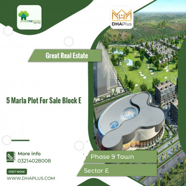 5 Marla Residential Plot for Sale in Sector E -  Phase 9 Town, Lahore - (DP-37392)