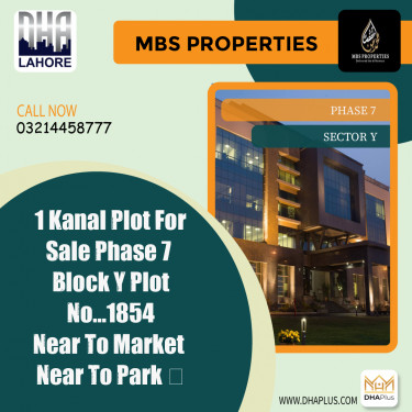 1 Kanal Residential Plot for Sale in Sector Y -  Phase 7, Lahore - (DP-37409)