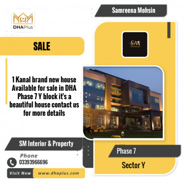 1 Kanal Residential House for Sale in Sector Y -  Phase 7, Lahore - (DP-37412)