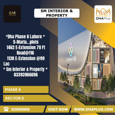 5 Marla Residential Plot for Sale in Sector E -  Phase 6, Lahore - (DP-37417)